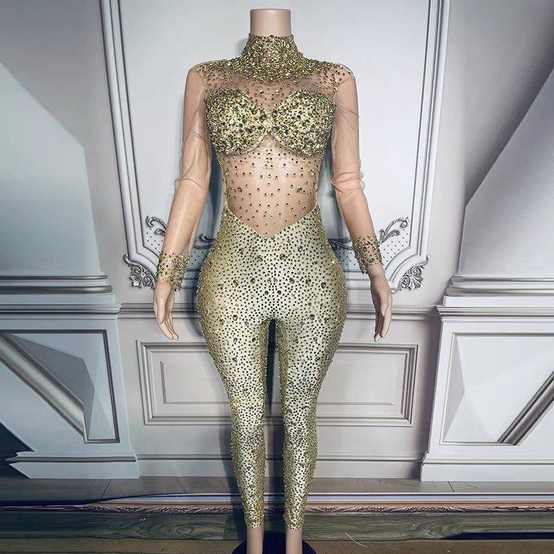 Gold diamond jumpsuit